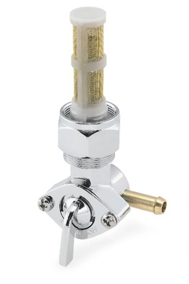 HIGH FLOW 90 度铬气体 PETCOCK 零件适用于哈雷气体罐替换 OE 62163-75 — 第 1/1 张图片