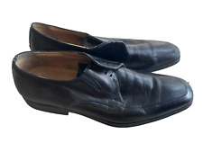 BRUNO MAGLI Black Leather Dress Shoes Loafers 11 M MADE IN ITALY No Laces