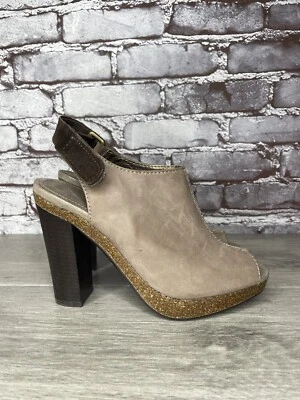 Botines de mujer Apepazza Parma marrón topo cuero punta abierta talla 7,5 M EE. UU./38 UE Foto 1 de 4