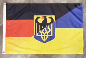 PREMIUM Fahne Flagge Deutsch Ukrainische Freundschaft - 60 x 90 cm - Bild 1 von 4