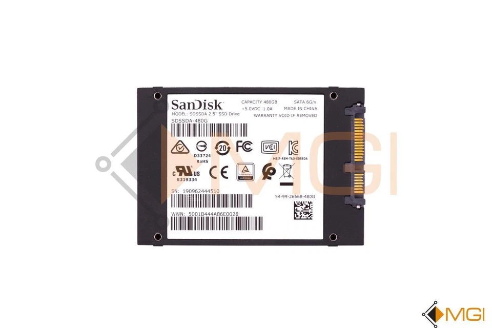 SANDISK 480GB SATA 6G SSD DRIVE 2.5" // SDSSDA-480G (NO TRAY) - Image 1 of 1