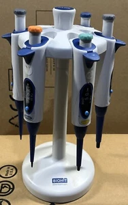 SET Of 5 Sartorius Biohit M series Pipettes 2-M1000 1-M200 1-M10 1-M3 W/ Stand - Picture 1 of 7