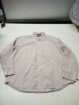 John Ashford Men's Shirt Sz XL Orange Blue Plaid Button Down Long Sleeve  - Image 1 of 4