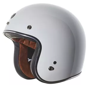 Torc T50 3/4 Vintage Retro Cafe Open Face Motorcycle Helmet Gloss White M Medium - Picture 1 of 4