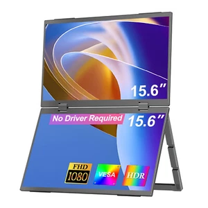 UPERFECT 15.6" FHD Portable Monitor Dual Laptop Screen Extender Foldable Design - Picture 1 of 8