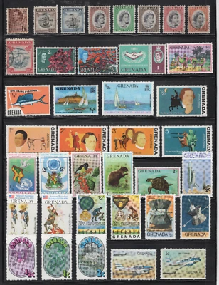 GRENADA 1937-1977 Two-Page Caribbean Lot Ships, Fish, Space, Sea Life ref 26C - Image 1 of 2