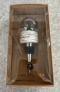 Christmas Tree Snow Globe Wine Bottle Stopper NEW WILD EYE DESIGNS NEW NIB - Picture 1 of 3