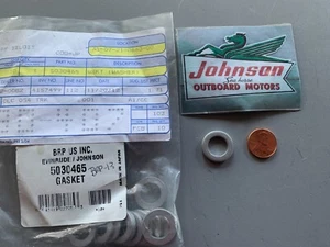 JOHNSON EVINRUDE 5030465 DRAIN PLUG GASKET Fits 25 to 225HP 98 to 07 NEW OEM - Picture 1 of 1
