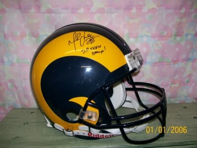 MARSHALL FAULK SIGNED T/B RAMS F/S HELMET SB34 CHAMPS - Image 1 of 2
