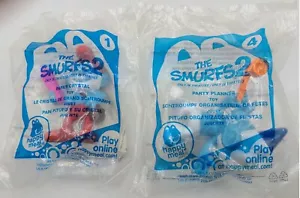 The Smurfs 2 McDonalds Happy Meal Movie Party Planner Figure Toy #1 #4 NOS 2013 - Picture 1 of 2