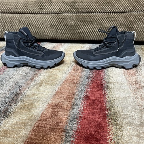 BALENCIAGA Sorel Kinetic Breakthru Mid Uomo US 8 Nero Grigio Impermeabile Sneaker Stivali Escursione