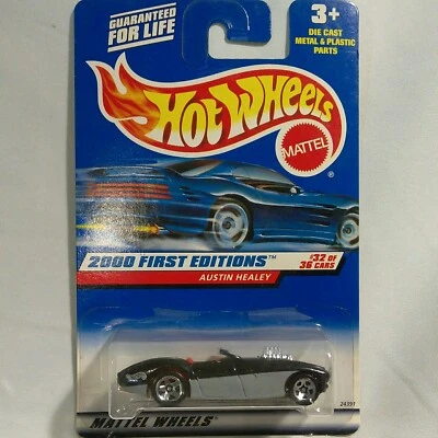 2000 First Editions Hot Wheels Austin Healey #92 Black Gray Convertible - Image 1 of 3