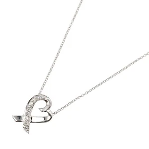 TIFFANY & CO Loving Heart Diamond Necklace 18KWG oro blanco usado mujeres - Imagen 1 de 6
