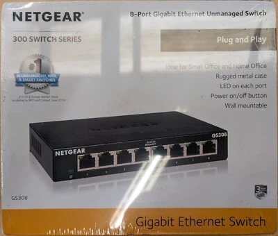 NETGEAR GS308 8-Port Gigabit Ethernet Unmanaged Switch (GS308-300UKS) - Image 1 of 3