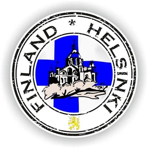 Finland Helsinki Round Flag Sticker / High Resolution Vinyl Waterproof - Bild 1 von 1