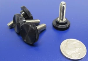 Plastic Black Stainless Thumb Screw 3/4" Head Dia. 1/4"-28 x 3/4" Length, 10 Pc - Picture 1 of 12