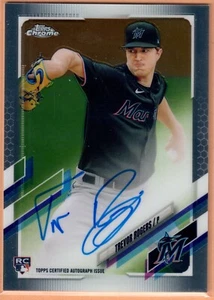 2021 Topps Chrome Trevor Rogers Auto Rookie RC Marlins #RA-TR - Picture 1 of 2