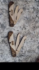 Personalized Pocket Knife | Wooden Handle And Blade, Gift Christmas Father's Day - Picture 1 of 3