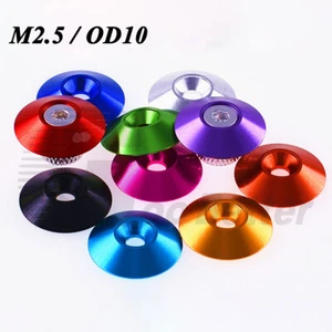 M2.5 / OD 10mm Anodised Aluminum Cup Washer Fit Flat Head Countersunk Screw Bolt - Bild 1 von 9