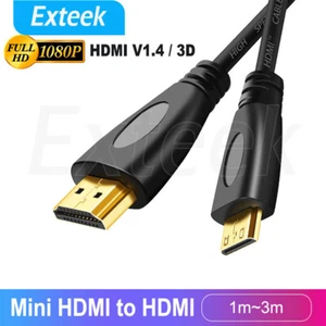 Mini HDMI to HDMI Cable V1.4 3D with Ethernet HD 1080p Tablet Smart Phone - Picture 1 of 8