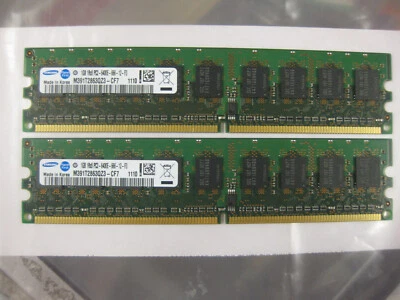 LOT OF 2 SAMSUNG M391T2863QZ3-CF7 1GB 1Rx8 PC2-6400E 800Mhz ECC Memory - Image 1 of 4