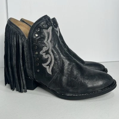 Botines Sterling River para mujer gris envejecido con flecos 8,5 M Western Festival Foto 1 de 4