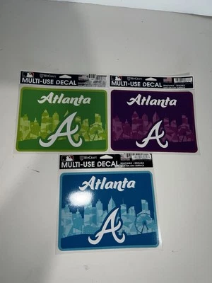 MLB Lot Of 3 Atlanta Skyline Braves 5” x 6” Baseball Stickers Multi-use Decals - Image 1 of 4