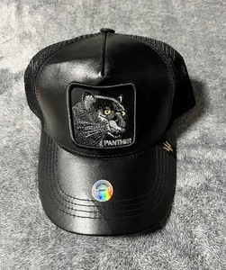 Goorin Bro Style The Farm SnapBack Truckermütze Panther schwarz veganes Leder - Bild 1 von 4