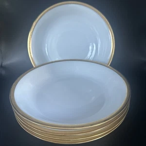 Richard Ginori White/gold Soup/pasta Bowls, Lineal, Heavy Gold Trim,Italy, (5) - Picture 1 of 9