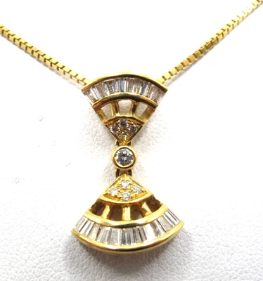 COLGANTE COLGANTE MÓVIL DIAMANTE ORO AMARILLO 18K/14K CON CADENA 16" Foto 1 de 4