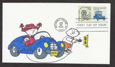 #1906  17c 1917 Electric Auto - KK-81 FDC, Coil + #1581 - Image 1 of 2