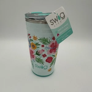 Swig Life Insulated Stainless Steel Enameled Party Cup 24oz Island Bloom - Picture 1 of 4