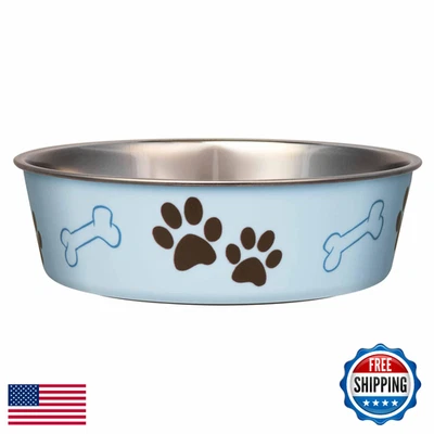 Cuenco de acero inoxidable Loving Pets Bella para perro/gato - a prueba de derrames, antideslizante - grande Mu Foto 1 de 4