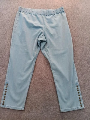 Soft Surroundings Women’s Pants Blue Size 2X Pull-On Slim Leg with Stud Detail - Image 1 of 4