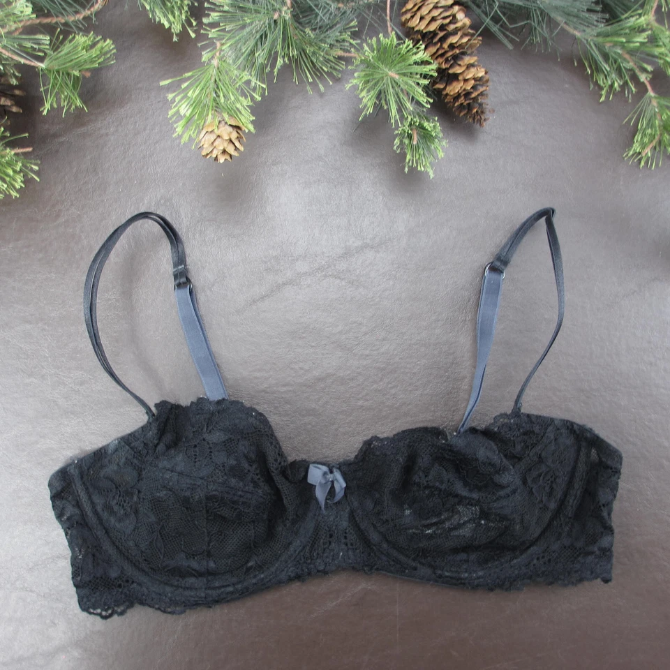 Sujetador Gilligan & O'Malley Talla 34C Negro Encaje Sin Forro Con Aros Cierre Ajustable Foto 1 de 4