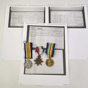WW1 Mons Star Medal Trio Kings Royal Rifle Corps Private John Whitney 7867 - Picture 1 of 13