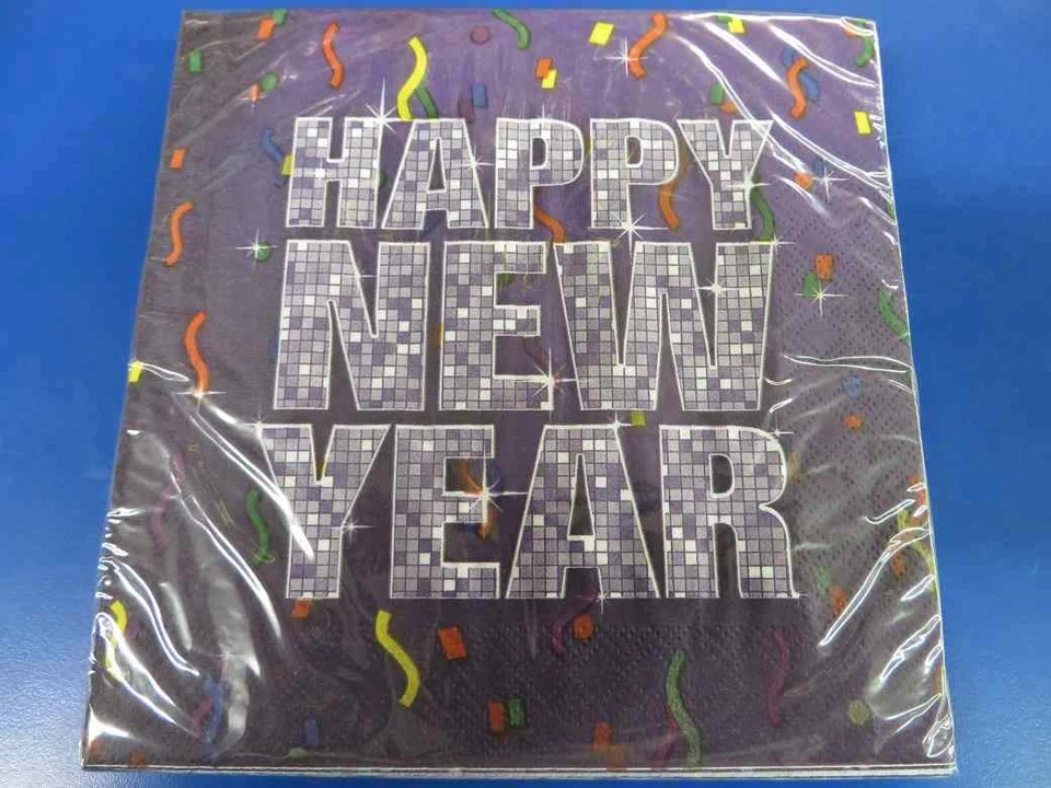 New Year's Eve Bling Sparkle Disco Ball Holiday Party Paper Luncheon Napkins - Image 1 of 1