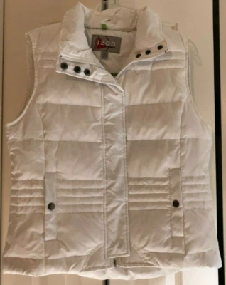 IZOD женщин PerformX белый пуховик жилет с внутренней лайм зеленый акценты размер M - Изображение 1 из 4