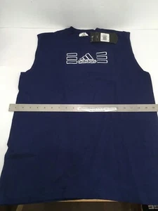 NEW Adidas Sleeveless Cotton Tank Shirt - Youth XL - DARK BLUE - Made in USA! - Picture 1 of 7