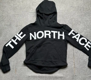 The North Face Hoodie Youth XL Black Logo Fleece Pullover Sweatshirt Granola - Picture 1 of 8