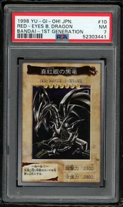 1998 YU-GI-OH! JAPANESE BANDAI-1ST GENERATION 10 RED-EYES BLACK DRAGON-PSA 7 NM - Picture 1 of 2