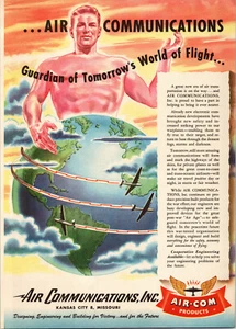 Anuncio impreso vintage de productos de comunicaciones aéreas de la Segunda Guerra Mundial de 1944 - Imagen 1 de 1