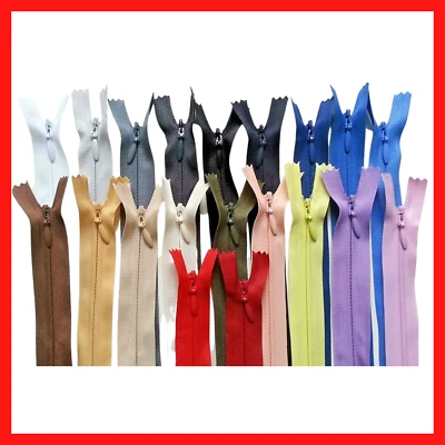 10 Reißverschlüsse nahtverdeckt 40cm MIX unteilbar Reißverschluss nicht teilbar - Bild 1 von 4