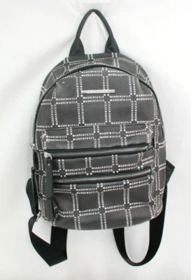 Steve Madden Backpack Purse Black White Logo Medium 12in x 10in - Image 1 of 4