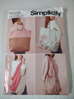 Simplicity Pattern Market Tote Sling Hand Bag Quilting Option Uncut New - Image 1 of 4