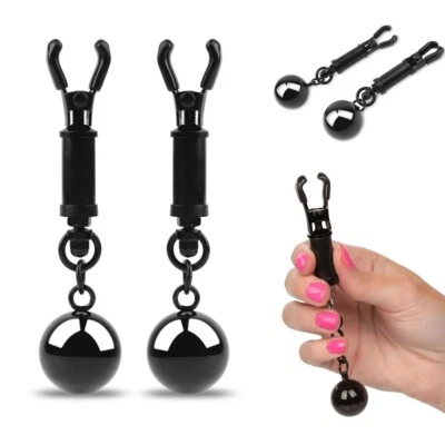 Pezón de pecho Play SM Bondage juguete sexual agarre abrazadera de pezón con pesas de bola Foto 1 de 4