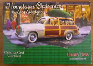 20 Leanin Tree CHRISTMAS Cards, HOMETOWN CHRISTMAS, Old Woody Cars & Red Trucks - Picture 1 of 3