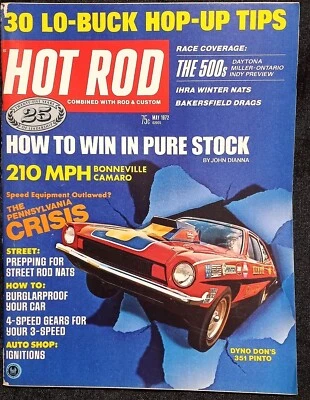 Vintage HOT ROD Magazine May 1972 Street Rods Cool Ads Tutorials - Image 1 of 4