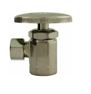 Ángulo de válvula de cierre de agua estándar con monograma de latón MB201BN - níquel cepillado - Imagen 1 de 2