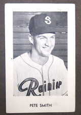 1963 PETE SMITH Seattle Rainiers popcorn card. excellent PCL